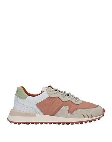 BUTTERO® Sneakers Light brown Leather, Textile fibers, Lambskin