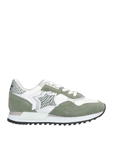 ATLANTIC STARS Sneakers Sage green Leather, Textile fibers