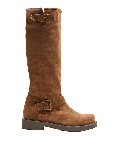 8 by YOOX Boots LEATHER TALL BIKER BOOTS
 Khaki 100% Calfskin