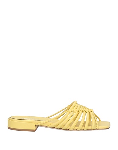 THE SELLER Sandals Pastel yellow Soft Leather