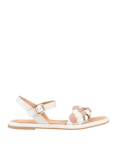 CAFèNOIR Sandali Bianco Fibre tessili, Pelle