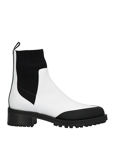 SPORTMAX Ankle boot White Soft Leather, Textile fibers