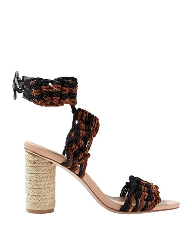 ULLA JOHNSON Sandals Black Textile fibers