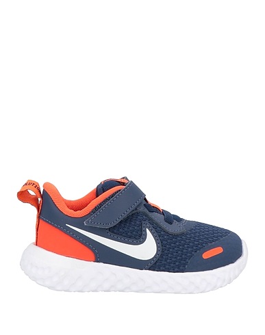 NIKE Sneakers Navy blue Leather, Textile fibres