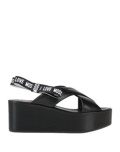 LOVE MOSCHINO Sandals Black Soft Leather