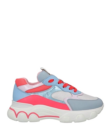 HOGAN Sneakers Silver Soft Leather, Textile fibers