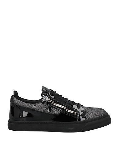 GIUSEPPE ZANOTTI Sneakers Charcoal Soft Leather, Textile fibers
