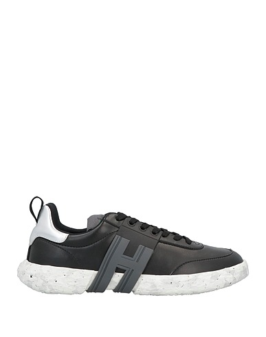 HOGAN Sneakers Black Soft Leather, Textile fibers