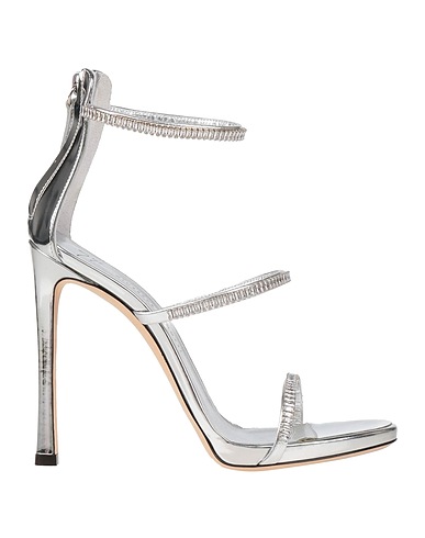 GIUSEPPE ZANOTTI Sandals Silver Soft Leather