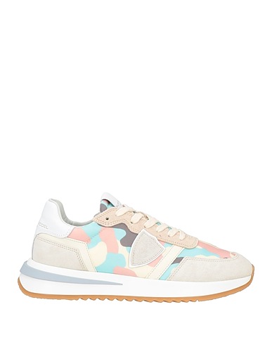PHILIPPE MODEL Sneakers Beige Leather, Textile fibres