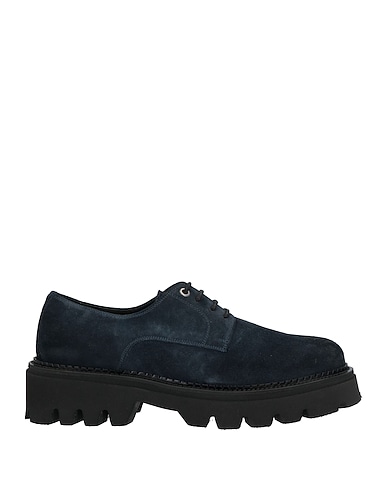 BALDININI Laced shoes Midnight blue 100% Calfskin