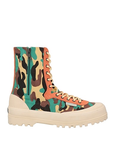 PAURA x SUPERGA Ankle boot Turquoise Cotton, Leather