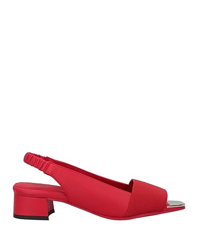 DANIELE ANCARANI Sandals Red Soft Leather, Textile fibres