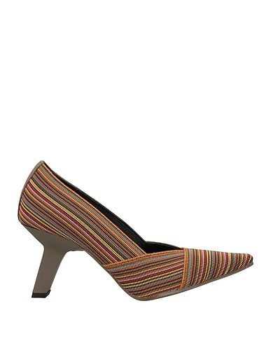 DANIELE ANCARANI Pump Brown Textile fibers, Soft Leather