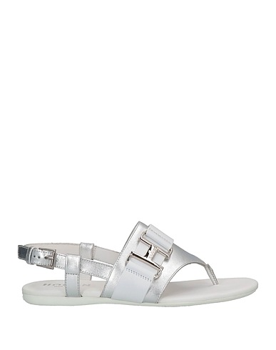 HOGAN Flip flops Silver Leather