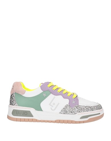 LIU •JO Sneakers White Leather, Textile fibres
