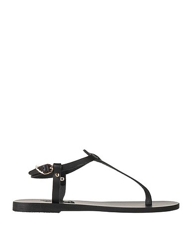 ANCIENT GREEK SANDALS Flip flops Black Cowhide