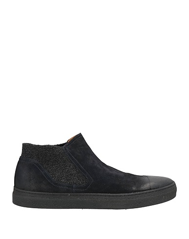 FABIANO RICCI Ankle boot Black Leather, Textile fibers