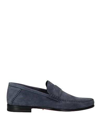 SANTONI Loafers Slate blue Soft Leather