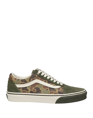 VANS Sneakers Military green Soft Leather, Textile fibers