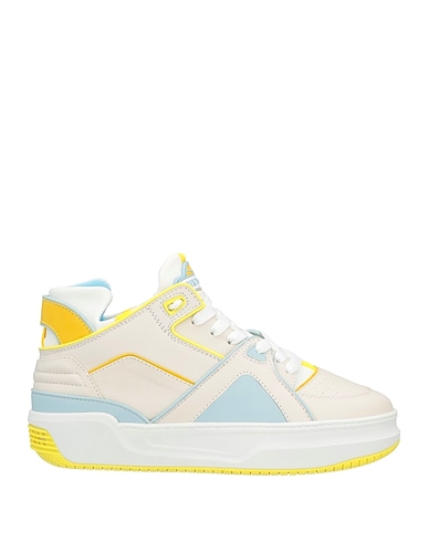 JUST DON Sneakers Ivory Soft Leather, Textile fibers