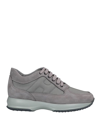 HOGAN Sneakers Grey Soft Leather, Textile fibres