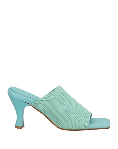 LORETTA PETTINARI Sandals Sky blue Soft Leather, Textile fibers