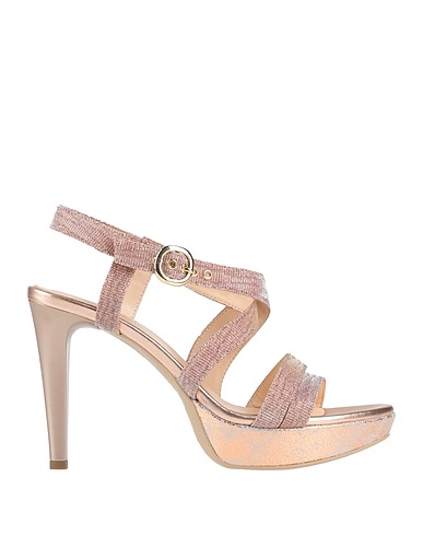 NERO GIARDINI Sandals Copper Textile fibres