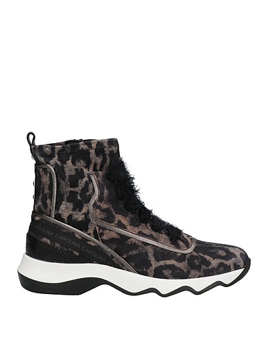 DONNA CAROLINA Stivaletti Nero Fibre tessili, Pelle