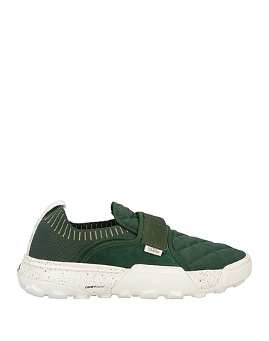 VANS Sneakers Dark green Leather, Textile fibers