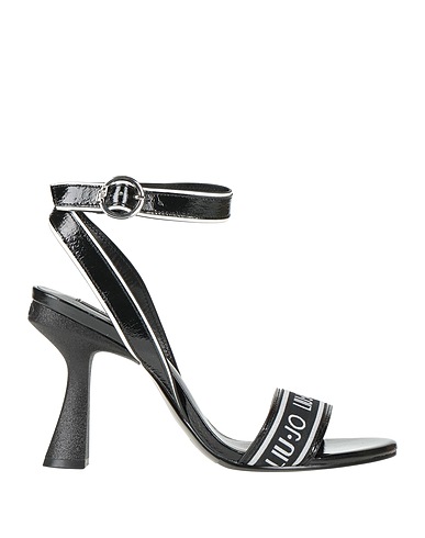 LIU •JO Sandals Black Goat skin, Textile fibers