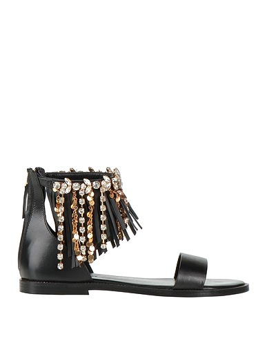 EMANUÉLLE VEE Sandals Black Soft Leather
