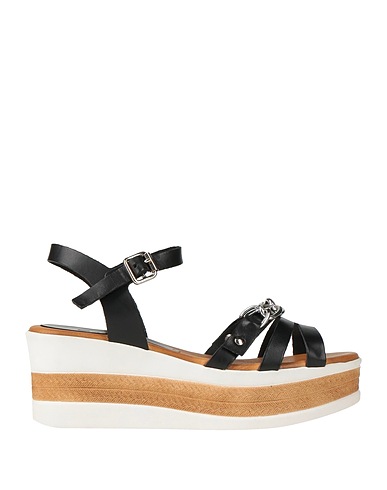 STELE Espadrilles Black Calfskin, Textile fibres