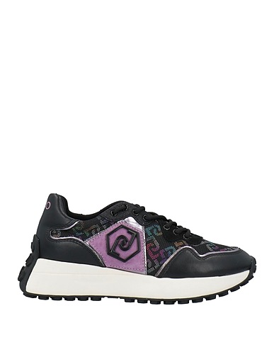 LIU •JO Sneakers Black Soft Leather, Textile fibres
