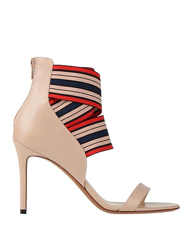 PINKO Sandals Blush Soft Leather, Textile fibers