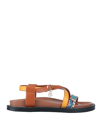 GATTINONI Sandals Brown Textile fibres