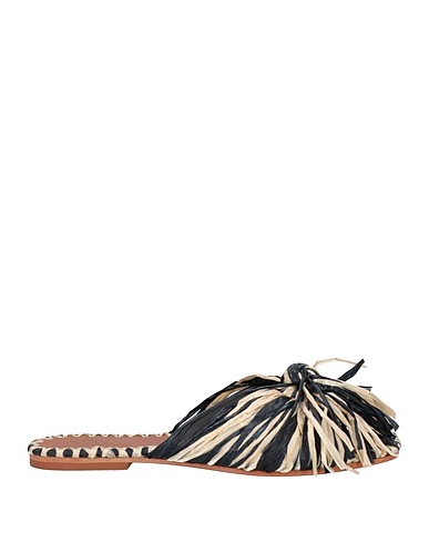 DE SIENA Sandals Black Natural raffia