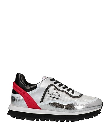LIU •JO Sneakers Silver Textile fibres, Soft Leather