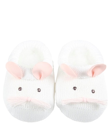 STORY LORIS Newborn shoes Babbucce neonato White Cotton