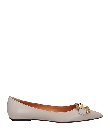 TOD'S Ballet flats Light grey Soft Leather