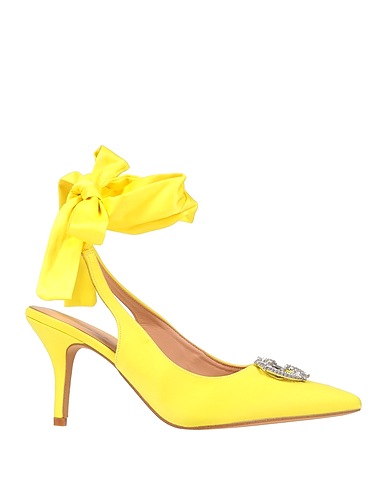 GAëLLE Paris Pumps Gelb Gewebefasern