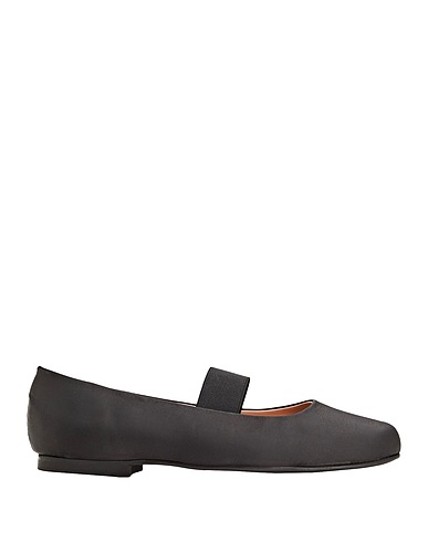 8 by YOOX バレリーナ SATIN BALLET FLATS
 ブラック コットン 50% / ポリエステル 50%