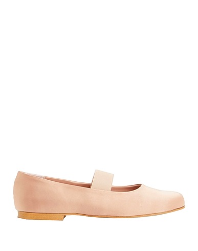 8 by YOOX Ballet flats SATIN BALLET FLATS
 Camel 50% Cotton, 50% Polyester