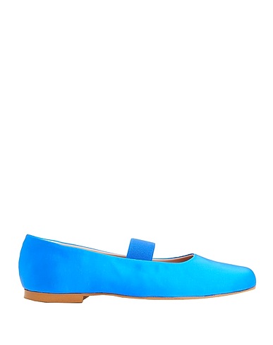 8 by YOOX Ballet flats SATIN BALLET FLATS
 Bright blue 50% Cotton, 50% Polyester