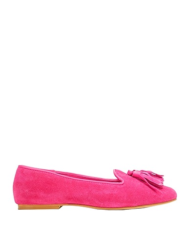 8 by YOOX Loafers SUEDE TASSEL SLIPPERS
 Fuchsia 100% Calfskin