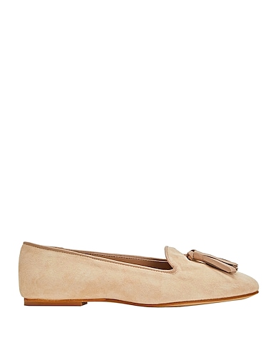 8 by YOOX Loafers SUEDE TASSEL SLIPPERS
 Beige 100% Calfskin