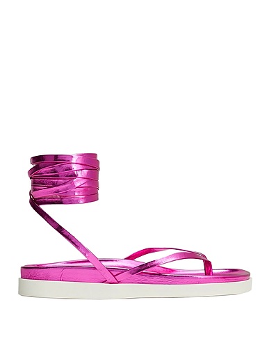 8 by YOOX Flip flops LACE-UP FLAT TOE-POST SANDALS
 Fuchsia 55% Polyurethane, 45% Polyester