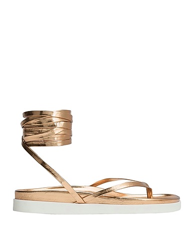 8 by YOOX Infradito LACE-UP FLAT TOE-POST SANDALS
 Platino 55% Poliuretano, 45% Poliestere