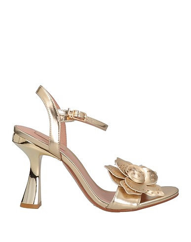 LIU •JO Sandals Gold Textile fibers