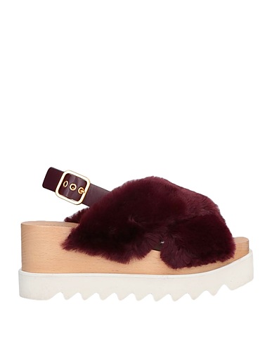 STELLA McCARTNEY Sandals Burgundy Textile fibres